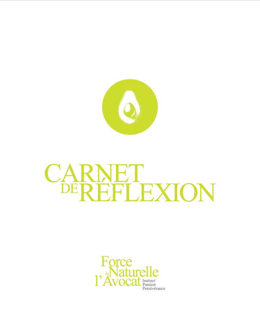 Carnet de réflexion — Force naturelle de l’Avocat, version PDF à télécharger, page couverture