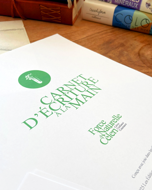 Première page du Carnet d'écriture à la main — Force naturelle du Céleri, version PDF à télécharger 