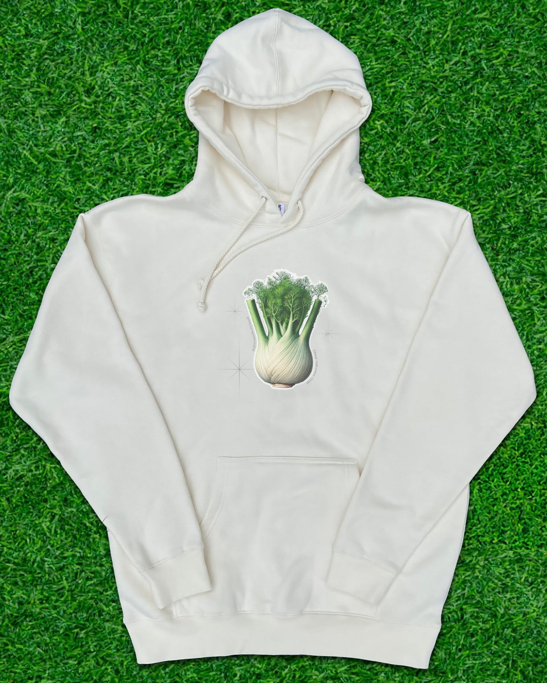 Hoodie de qualité supérieure « Les forces naturelles » — couleur blanc crème — étampe Fenouil 
