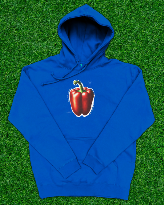 Hoodie de qualité supérieure « Les forces naturelles » — couleur beu — étampe Poivron rouge 