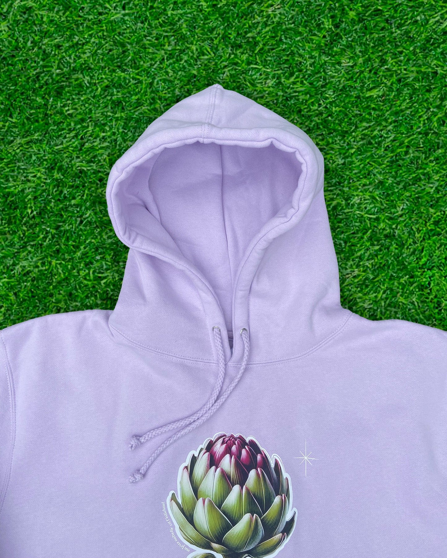 Hoodie de qualité supérieure « Les forces naturelles » —  couleur lilas — étampe Artichaut — capuchon